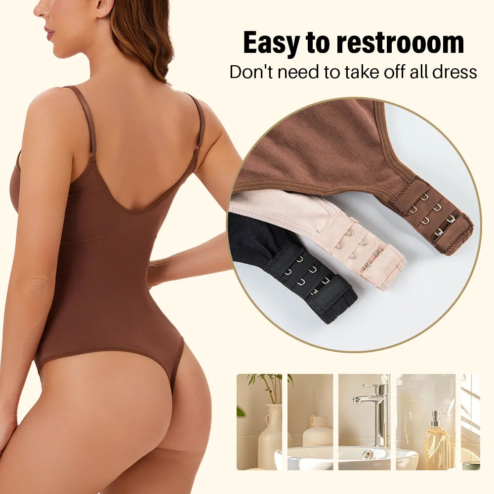 High Elastic Bodysuit for Women Tummy Control Shapewear Sexy Seamless Sculpting Thong Body Shaper Slimmer Slimming Black Tank