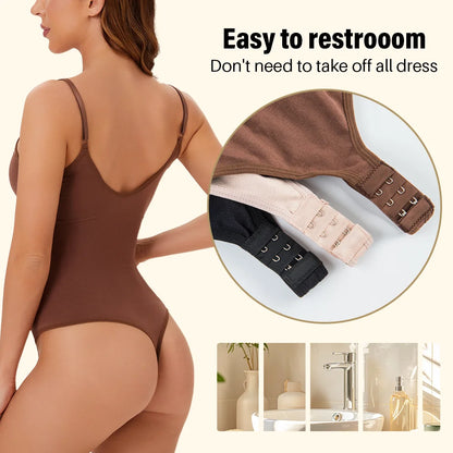 High Elastic Bodysuit for Women Tummy Control Shapewear Sexy Seamless Sculpting Thong Body Shaper Slimmer Slimming Black Tank